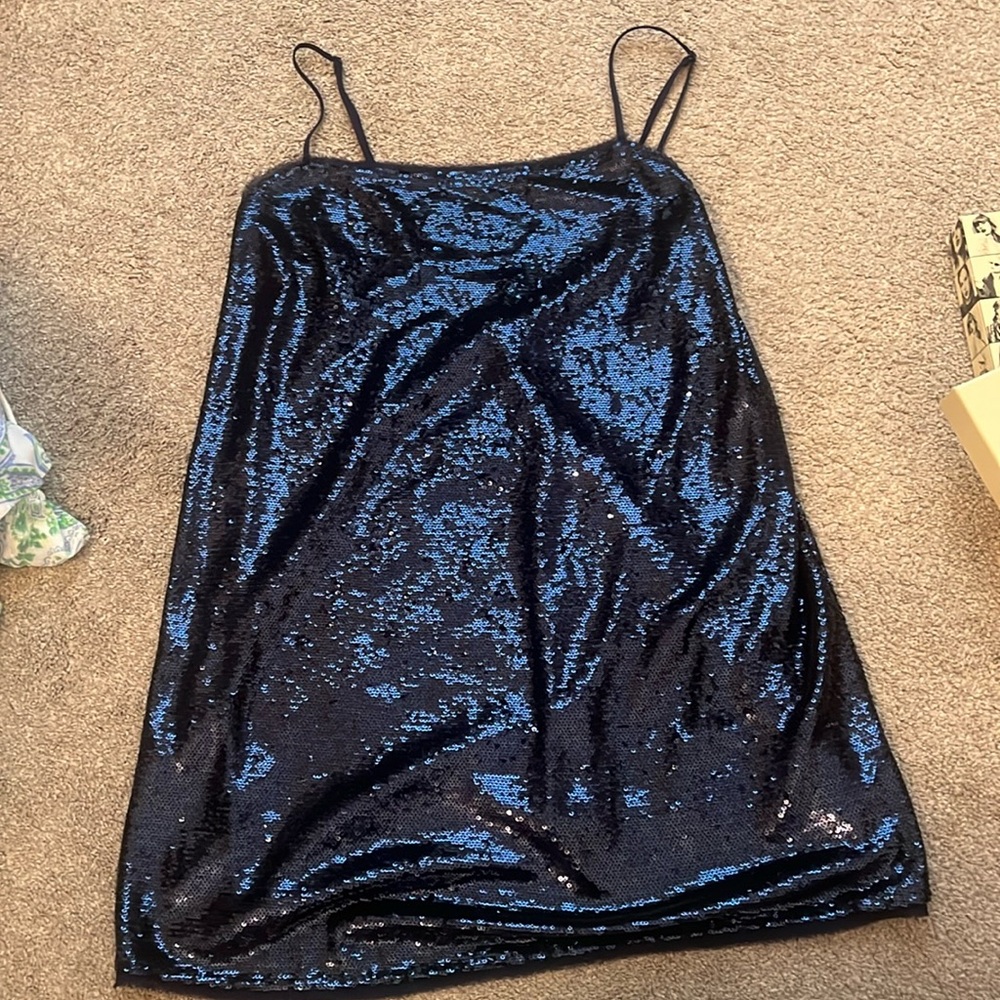 Free People Blue Sparkly Dress Size Small